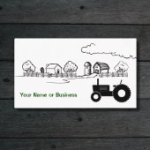 Silhouette Tractor en Cute Country Boerderij Visitekaartje