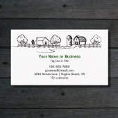 Silhouette Tractor en Cute Country Boerderij Visitekaartje