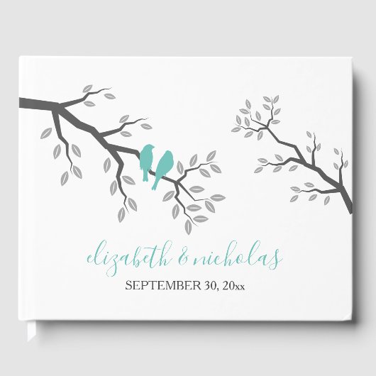 Silhouette Tree Branch Tortelduifjes Gastenboek (Voorkant)