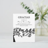 Silhouette Tree Espanol Funeral Bedankt Gracias (Staand voorkant)