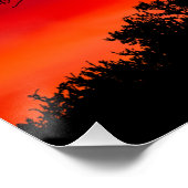 Silhouette Tree tegen Red Sky Perfect Poster (Hoek)