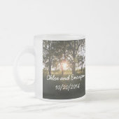 Silhouette Trees en Sunlight Personalized Weddin Matglas Koffiemok (Links)