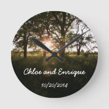 Silhouette Trees en Sunlight Personalized Weddin