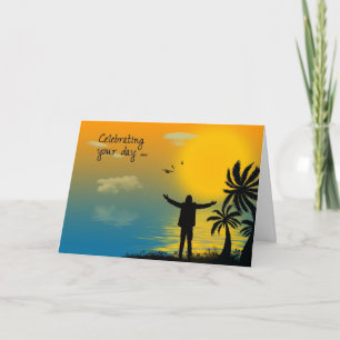 Silhouette Tropical Birthday Kaart