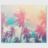 Silhouette tropical palm tree with sun light on su cadeaupapier (Vlak)