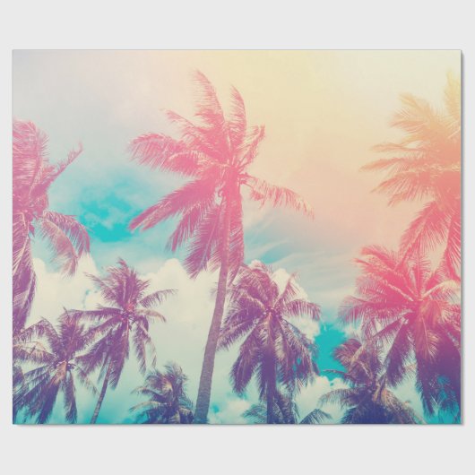 Silhouette tropical palm tree with sun light on su cadeaupapier (Vlak)