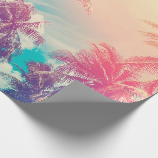 Silhouette tropical palm tree with sun light on su cadeaupapier (Hoek)