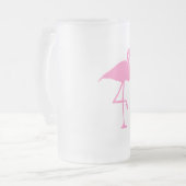 Silhouette Tropical Pink Flamingo Matglas Bierpul (Voorkant links)