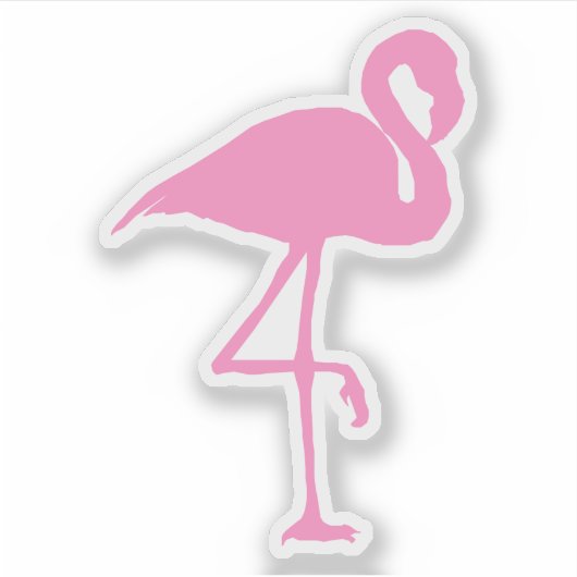 Silhouette Tropical Pink Flamingo Sticker (Voorkant)