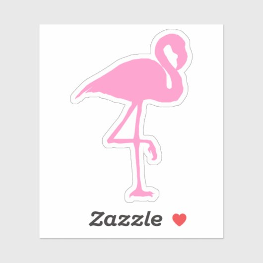 Silhouette Tropical Pink Flamingo Sticker (Vel)