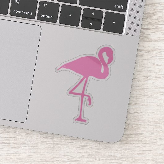 Silhouette Tropical Pink Flamingo Sticker (Detail)