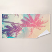 Silhouette tropische palmboom met zonlicht op ons badhanddoek (Badhanddoek)