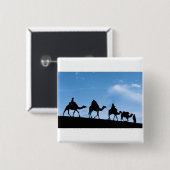 Silhouette van Camel Caravan Vierkante Button 5,1 Cm (Voorkant /achterkant)