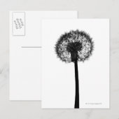 Silhouette van dandelion briefkaart (Voorkant / Achterkant)
