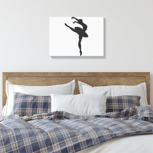 Silhouette van de ballerina canvas afdruk (Insitu (Slaapkamer))