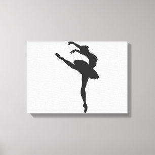 Silhouette van de ballerina canvas afdruk