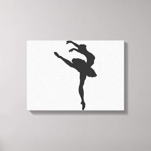Silhouette van de ballerina canvas afdruk (Voorkant)