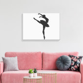 Silhouette van de ballerina canvas afdruk (Insitu (Woonkamer))