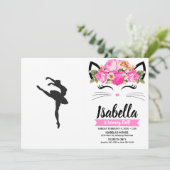 Silhouette van de ballerina kaart (Staand voorkant)