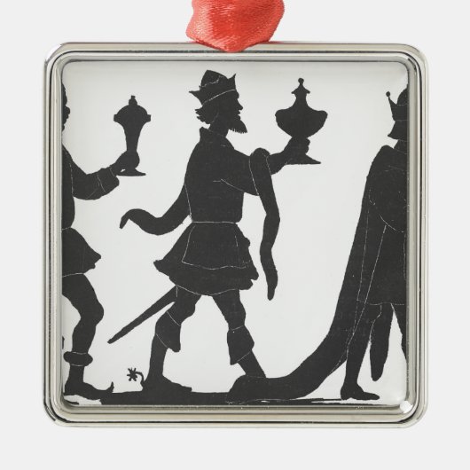 Silhouette van de Drie Kings Metalen Ornament (Voorkant)