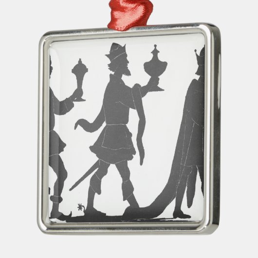 Silhouette van de Drie Kings Metalen Ornament (Links)
