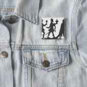 Silhouette van de Drie Kings Vierkante Button 5,1 Cm (In situ)