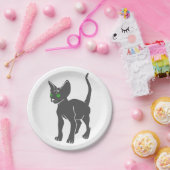 Silhouette van de Egyptische kat - Kies achterkleu Papieren Bordje (Feest)