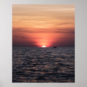 SILHOUETTE VAN DE PERSOON IN HET WATERLICHAAM TIJD POSTER