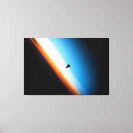 Silhouette van de Space Shuttle Endeavor Canvas Afdruk