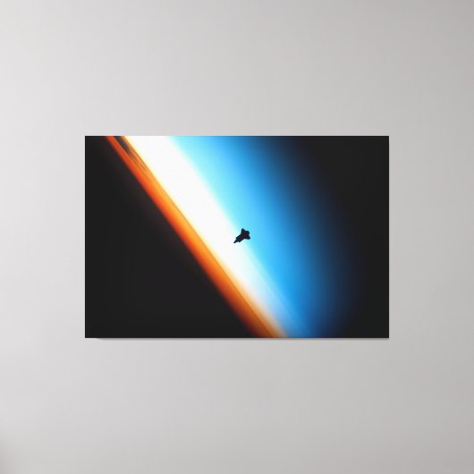 Silhouette van de Space Shuttle Endeavor Canvas Afdruk (Voorkant)