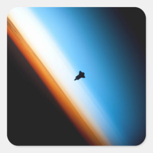 Silhouette van de Space Shuttle Endeavor Vierkante Sticker