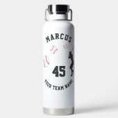 Silhouette van de Speler van de Ball van de Baseba Waterfles (Achterkant)