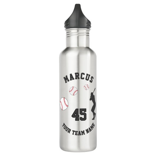 Silhouette van de Speler van de Ball van de Baseba Waterfles (Links)