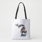 Silhouette van de staat Michigan op wit Tote Bag (Voorkant)
