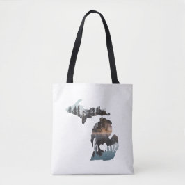 Silhouette van de staat Michigan op wit Tote Bag