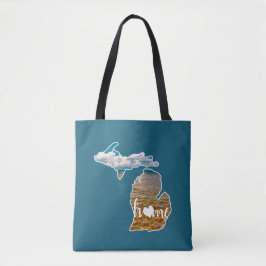 Silhouette van de staat Michigan Tote Bag