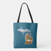 Silhouette van de staat Michigan Tote Bag (Achterkant)