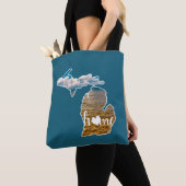Silhouette van de staat Michigan Tote Bag (Dichtbij)