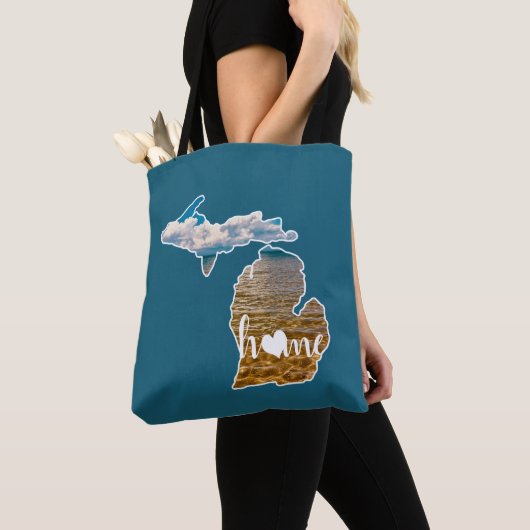 Silhouette van de staat Michigan Tote Bag (Dichtbij)