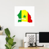 silhouette van de vlag van senegal country poster (Thuiskantoor)
