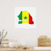 silhouette van de vlag van senegal country poster (Keuken)