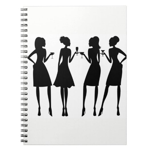 * SILHOUETTE VAN DE WIJNTIJD VAN VROUWEN * SPIRALE NOTITIEBOEK (Voorkant)