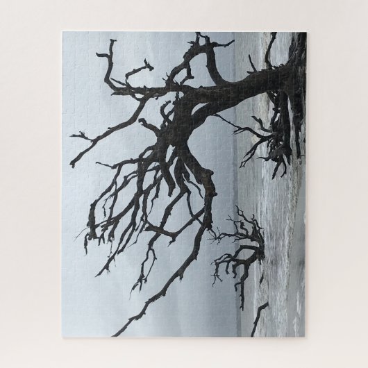 Silhouette van dode boom op het eiland Jekyll Legpuzzel (Verticaal)