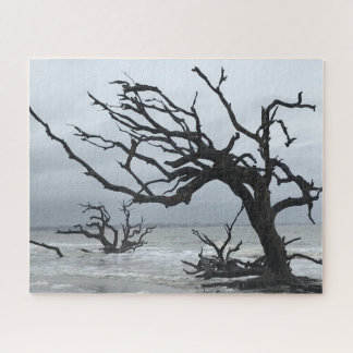 Silhouette van dode boom op het eiland Jekyll Legpuzzel