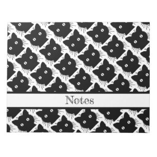 Silhouette van een  afbeelding van een zwarte kat notitieblok