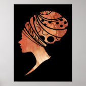 Silhouette van een Afrikaanse vrouw Poster (Voorkant)