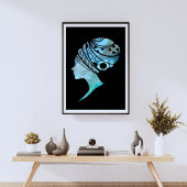Silhouette van een Afrikaanse vrouw Poster