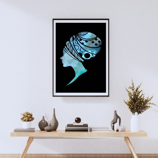 Silhouette van een Afrikaanse vrouw Poster