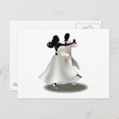 Silhouette van een dansende koppel briefkaart (Voorkant / Achterkant)