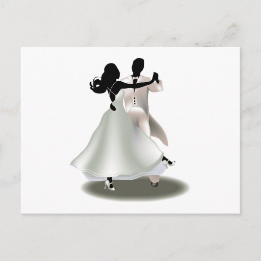 Silhouette van een dansende koppel briefkaart (Voorkant)